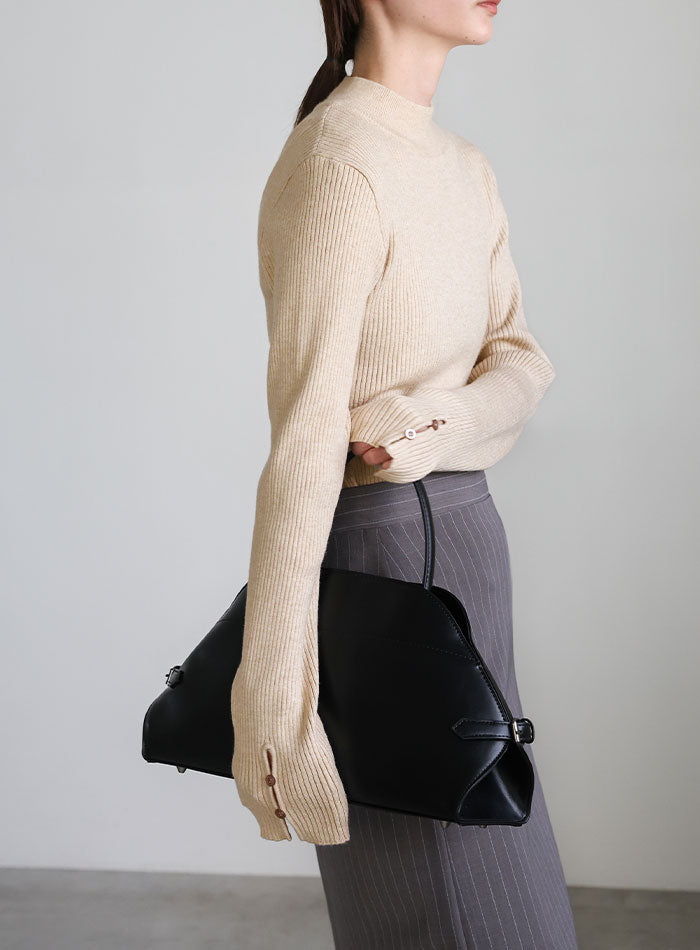 スリーブスリットプチハイリブニット