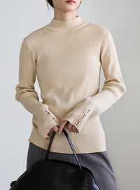 スリーブスリットプチハイリブニット