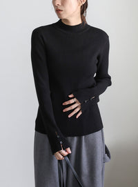 スリーブスリットプチハイリブニット