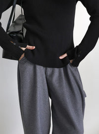 スリーブスリットプチハイリブニット