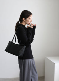 スリーブスリットプチハイリブニット