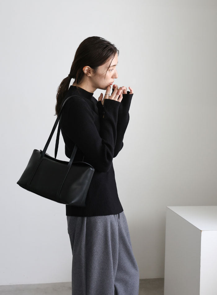 スリーブスリットプチハイリブニット