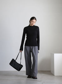 スリーブスリットプチハイリブニット