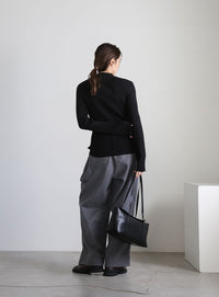 スリーブスリットプチハイリブニット