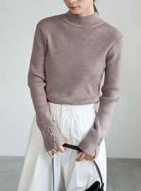 スリーブスリットプチハイリブニット