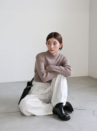 スリーブスリットプチハイリブニット