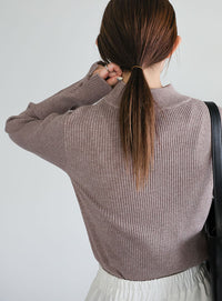 スリーブスリットプチハイリブニット