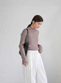 スリーブスリットプチハイリブニット