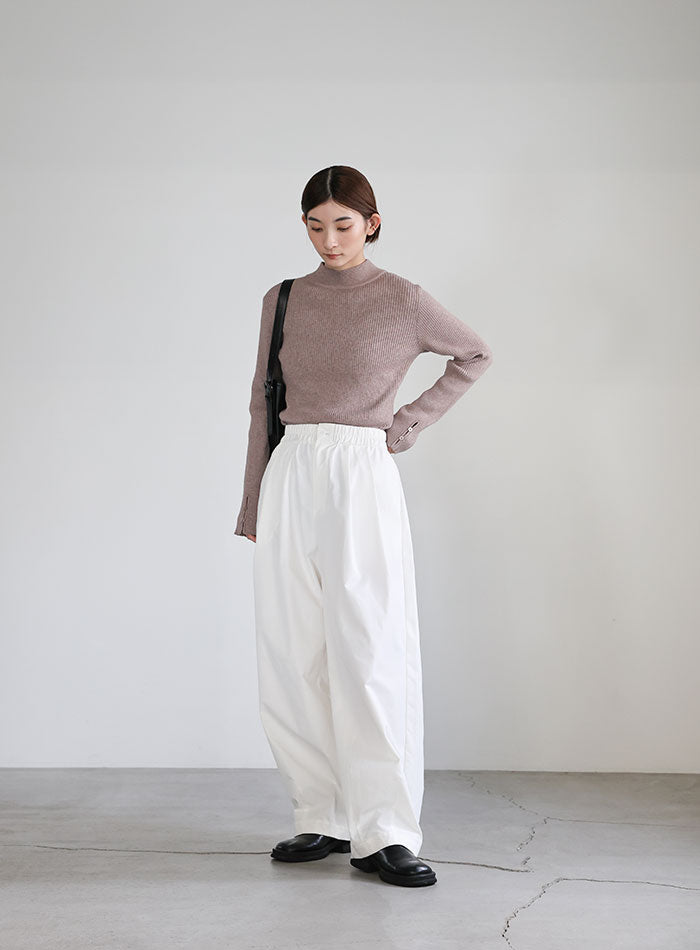 スリーブスリットプチハイリブニット