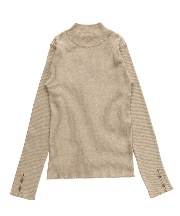 スリーブスリットプチハイリブニット