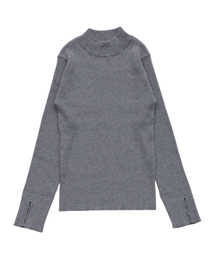 スリーブスリットプチハイリブニット