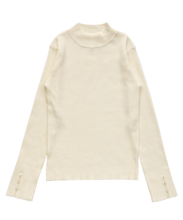 スリーブスリットプチハイリブニット