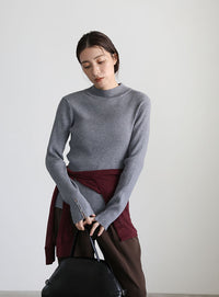 スリーブスリットプチハイリブニット