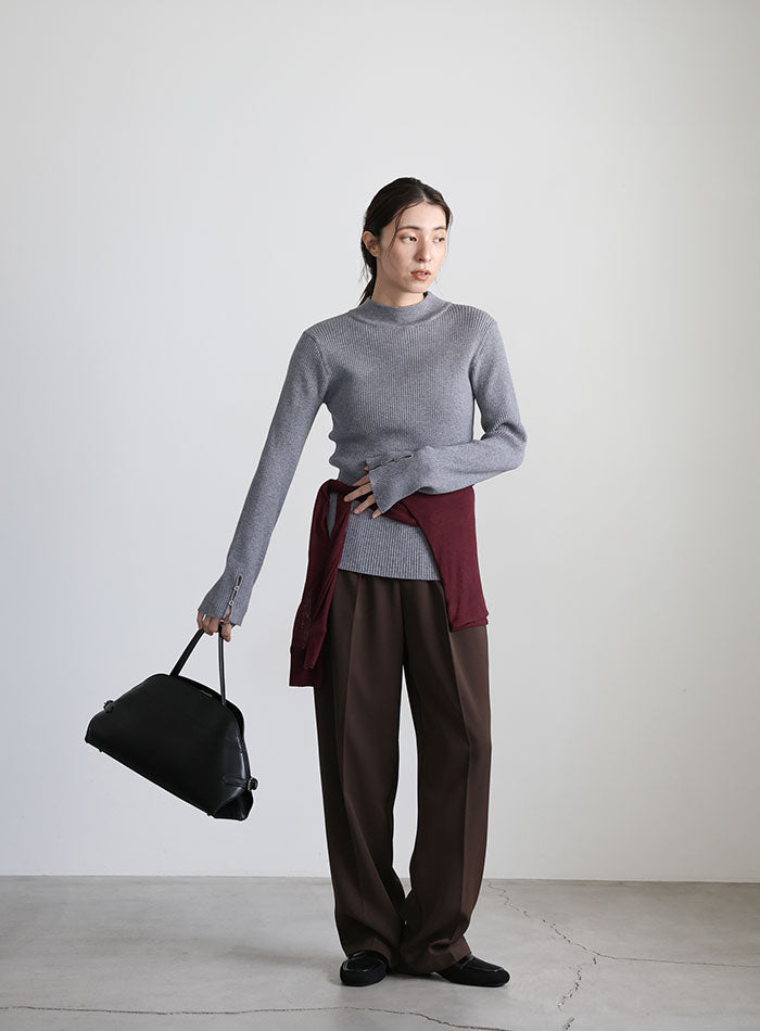 スリーブスリットプチハイリブニット