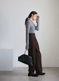 スリーブスリットプチハイリブニット