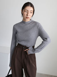 スリーブスリットプチハイリブニット