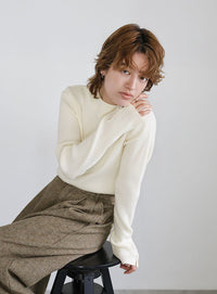 スリーブスリットプチハイリブニット