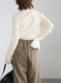 スリーブスリットプチハイリブニット