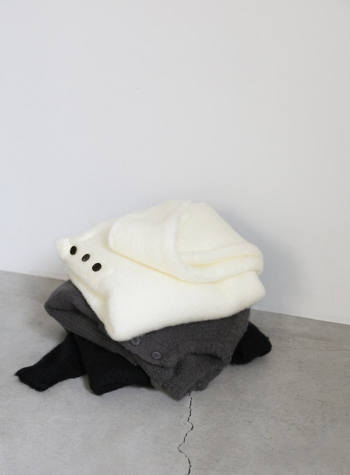 ヘンリーネックオーバーニット