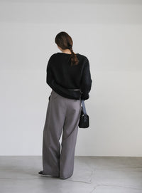 ヘンリーネックオーバーニット