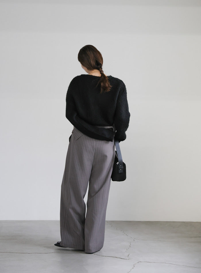 ヘンリーネックオーバーニット