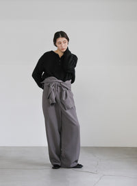 ヘンリーネックオーバーニット