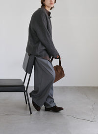 ヘンリーネックオーバーニット