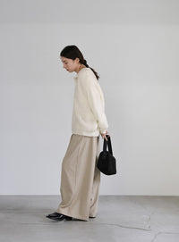 ヘンリーネックオーバーニット