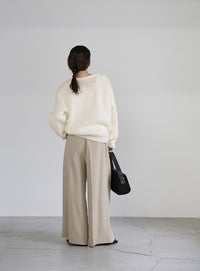 ヘンリーネックオーバーニット