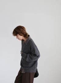 シンプルVネックニット