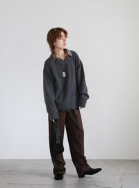 シンプルVネックニット