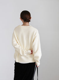 シンプルVネックニット