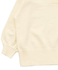 Vネックボリュームスリーブオーバーニット