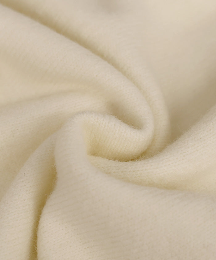 Vネックボリュームスリーブオーバーニット