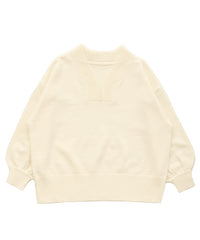 Vネックボリュームスリーブオーバーニット