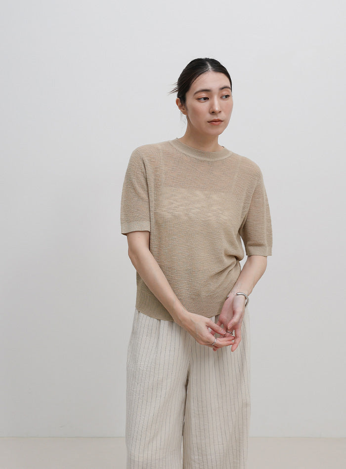 リブ編みシアークルーネックニット – SELECT MOCA