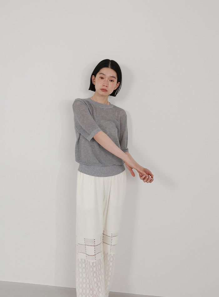 gypsohila リブクルーネックニット Knit – gypsophila