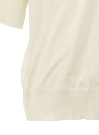 【Et】Wrap-Style Half-Sleeve Light Knit