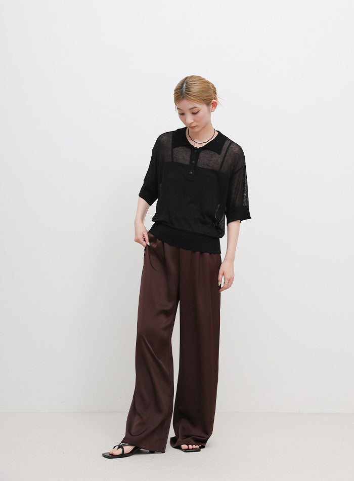 シアーサマーシンプルポロニット – SELECT MOCA