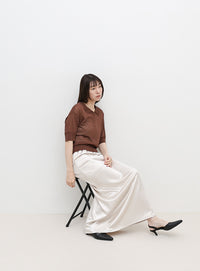 シアーサマーシンプルポロニット