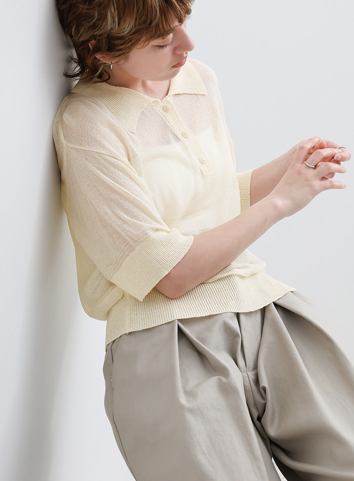 シアーサマーシンプルポロニット – SELECT MOCA