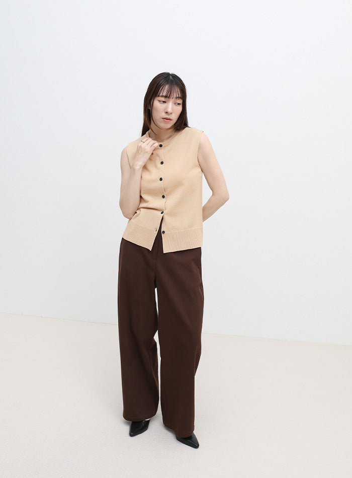 フロントボタンノースリーブニット – SELECT MOCA