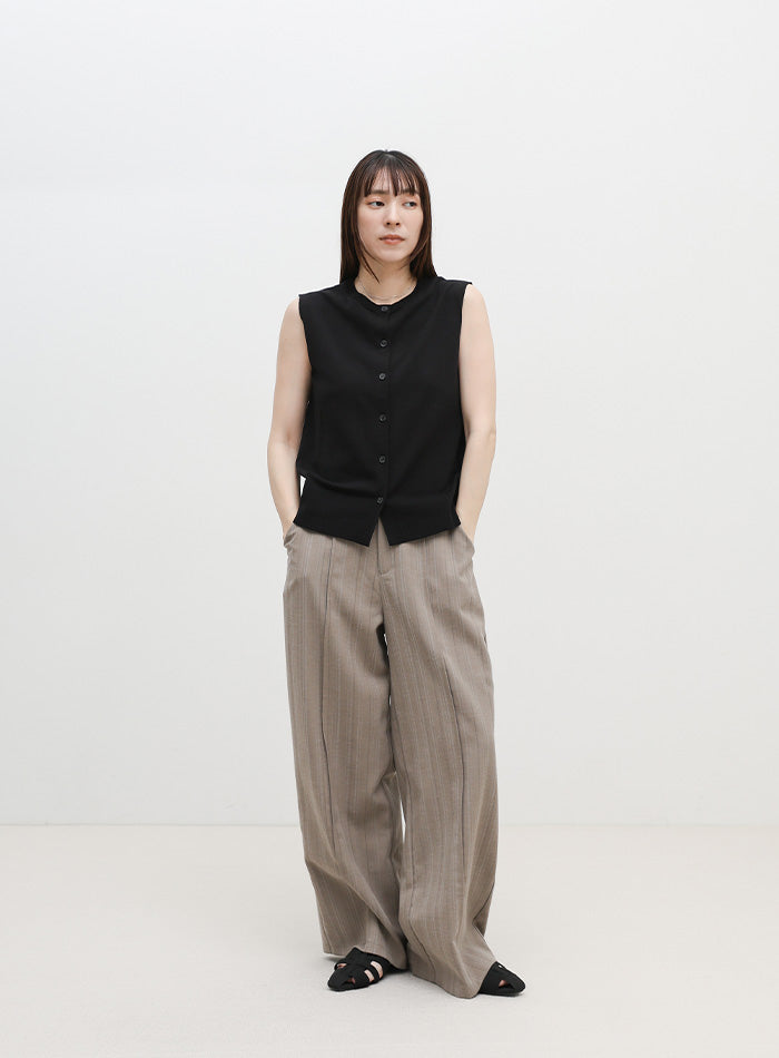 フロントボタンノースリーブニット – SELECT MOCA