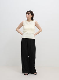 シンプルノースリーブサマーニット