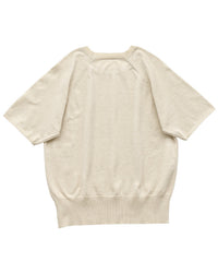 ラグランハーフスリーブニットトップス