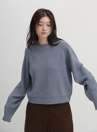クルーネックニットプルオーバー