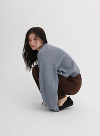 クルーネックニットプルオーバー