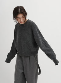 クルーネックニットプルオーバー