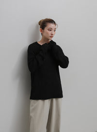 モヘアロールネックトップス