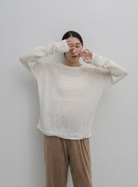 モヘアロールネックトップス